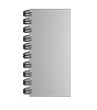 Broschüre mit Metall-Spiralbindung, Endformat DIN lang (105 x 210 mm), 104-seitig